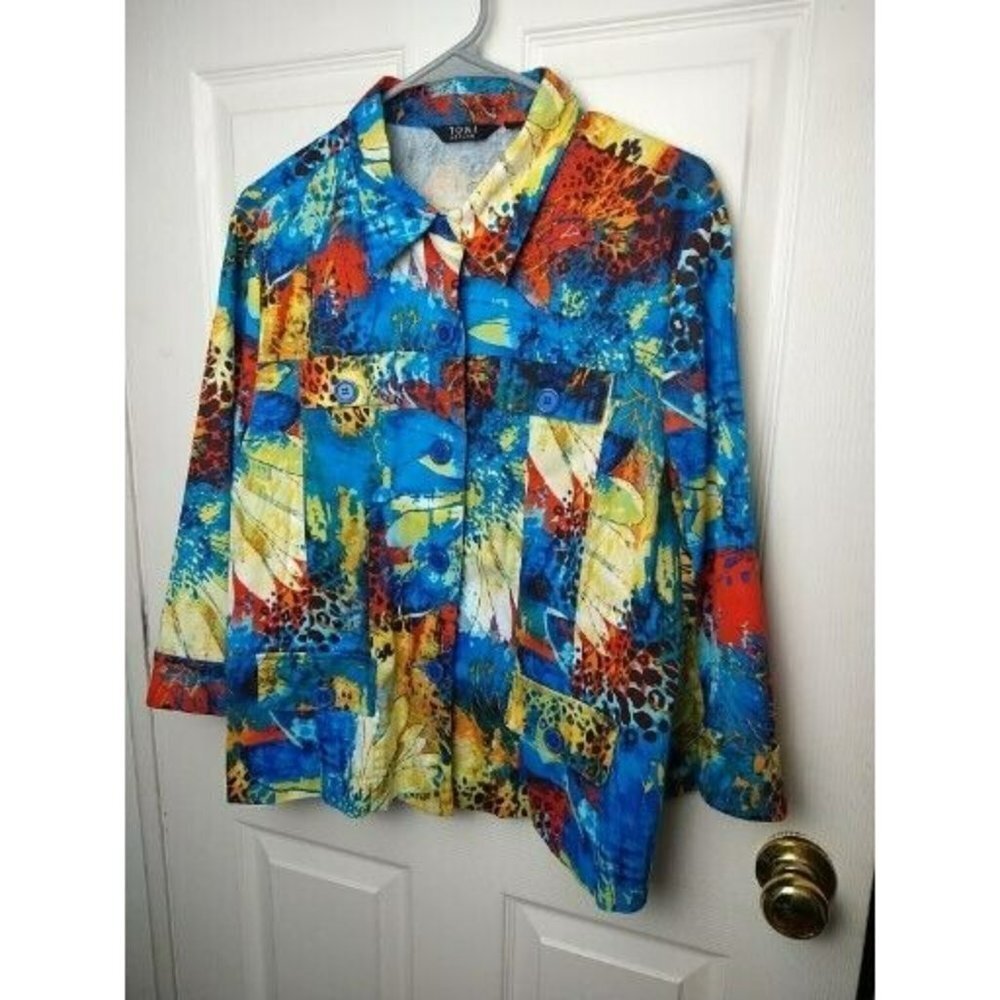TONI Morgan Women's Long Sleeve Collared Front Button Shacket. Size L